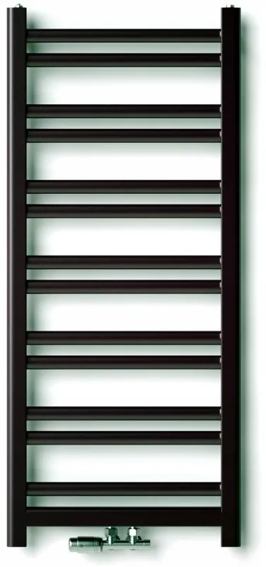 Regnis Retro, vykurovacie teleso 540x1450mm so stredovým pripojením 50mm, 698W, čierna matná, RETRO145/50/D5/BLACK