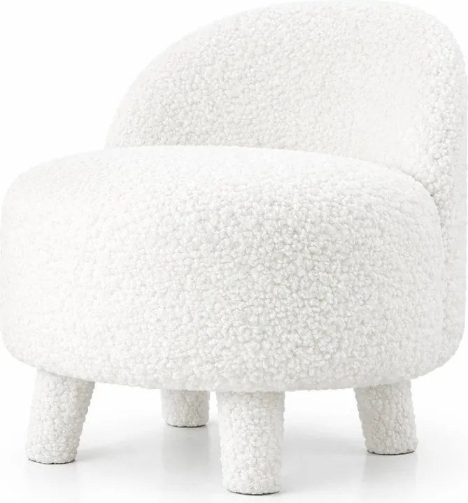 Biele detské kresielko z textílie bouclé Moouv – Artie