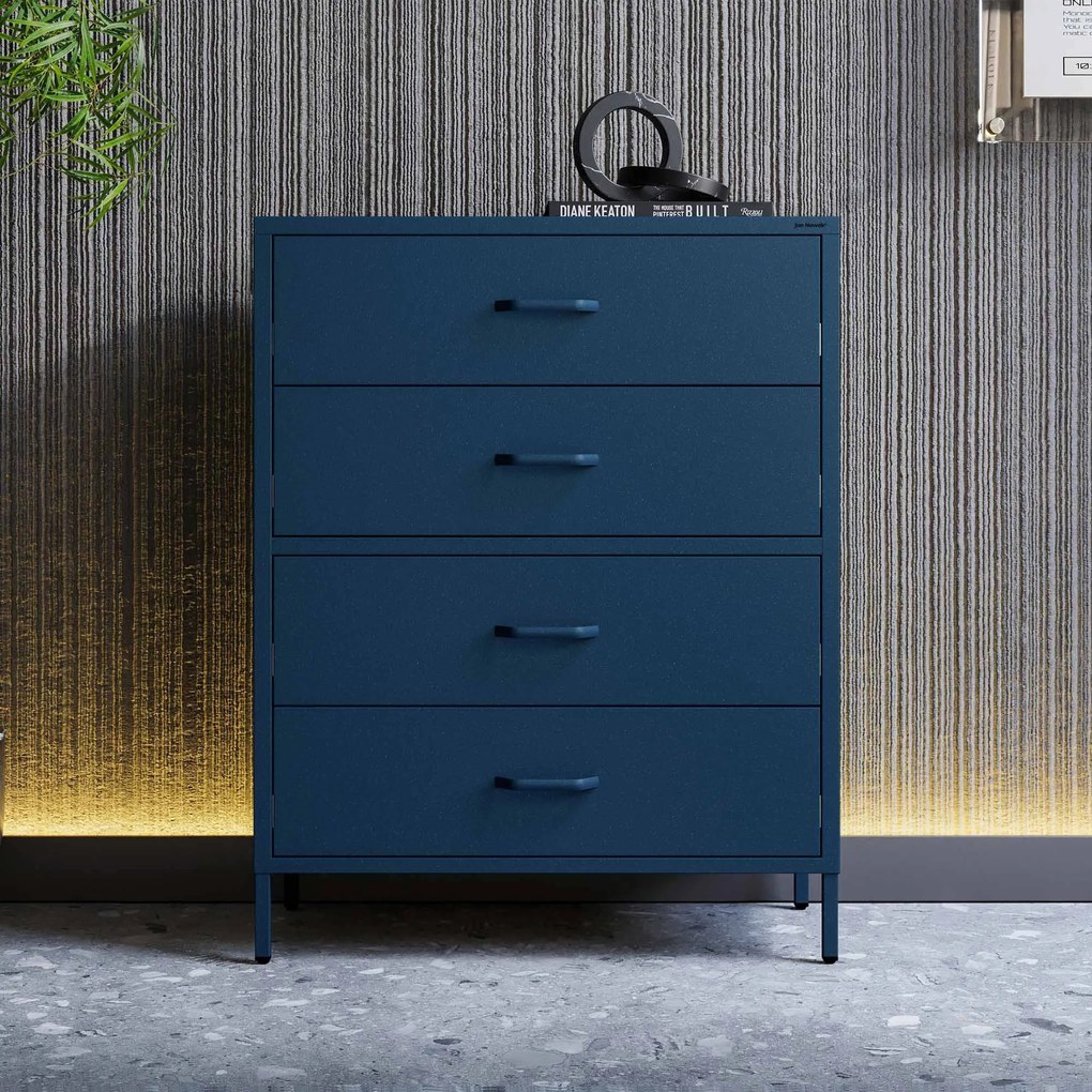 Komoda CARLA, 800 x 1015 x 400 mm, Modern: tmavomodrá farba