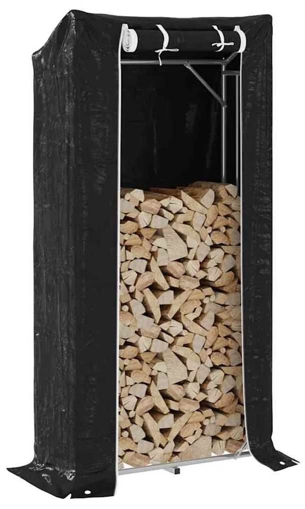 Regál na krbové drevo s pláštenkou 100x40x200 cm 4104948