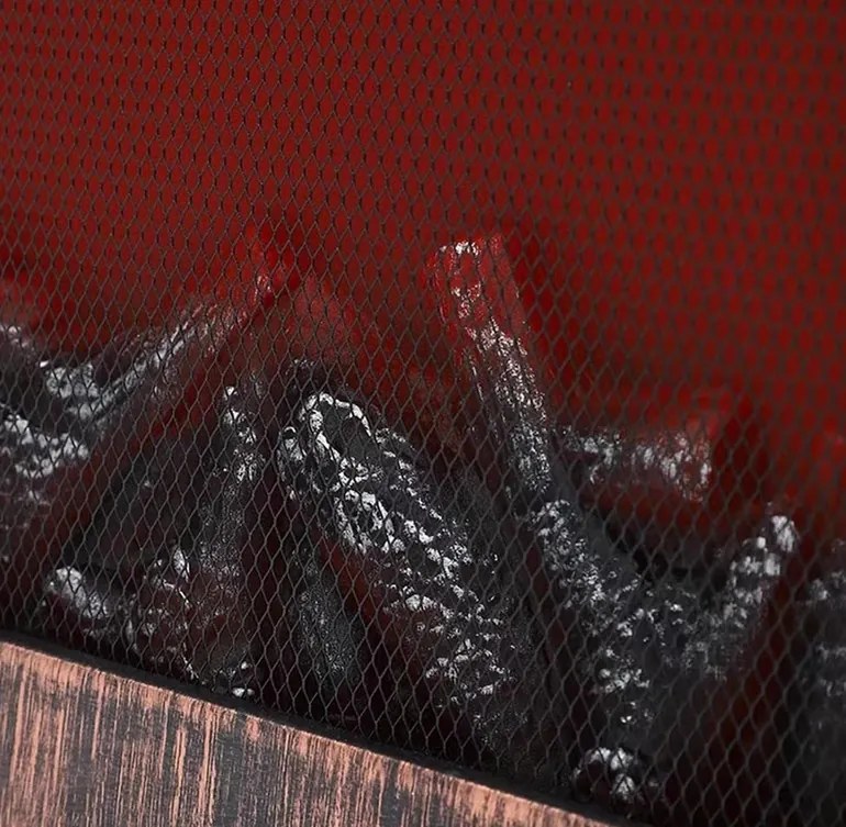 Moderný LED krb s imitáciou plameňa SP-35 - 60x37 cm - medený