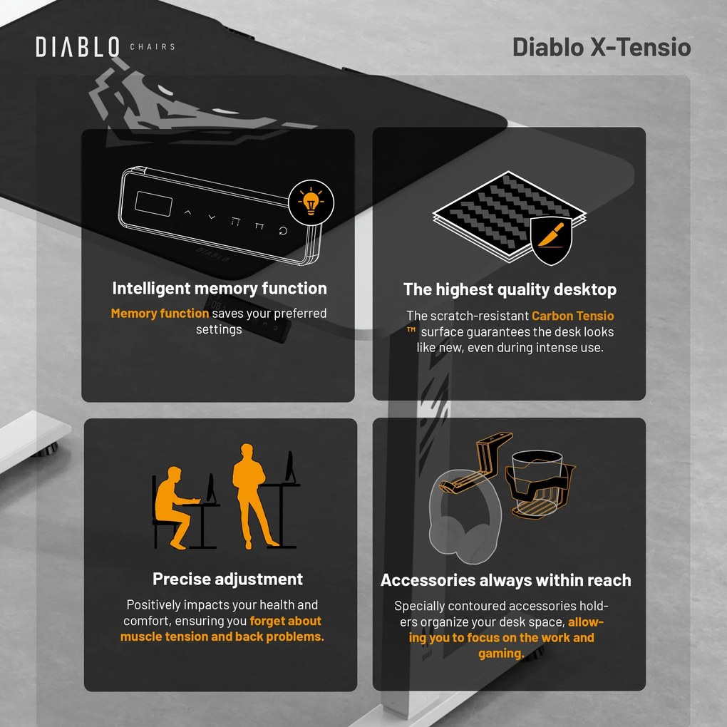 Stôl s nastaviteľnou výškou 110 cm biely: Diablo X-Tensio 1100
