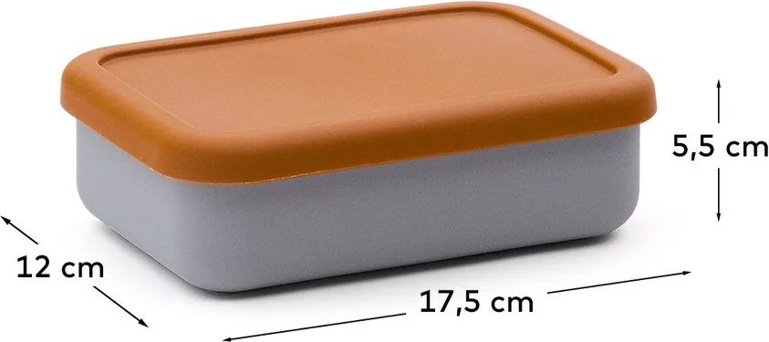 Modrý/oranžový silikónový detský desiatový box Lili – Kave Home