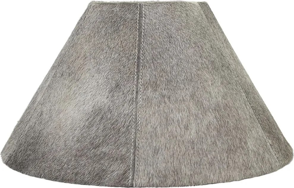 Kónické šedé tienidlo lampy z hovädzej kože - Ø 39 * Ø 16 * 23cm / E27