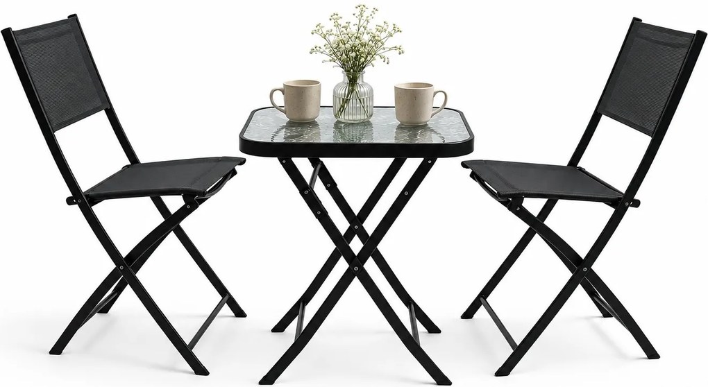 Balkónový set nábytku – stolík 50x50 cm + 2 stoličky