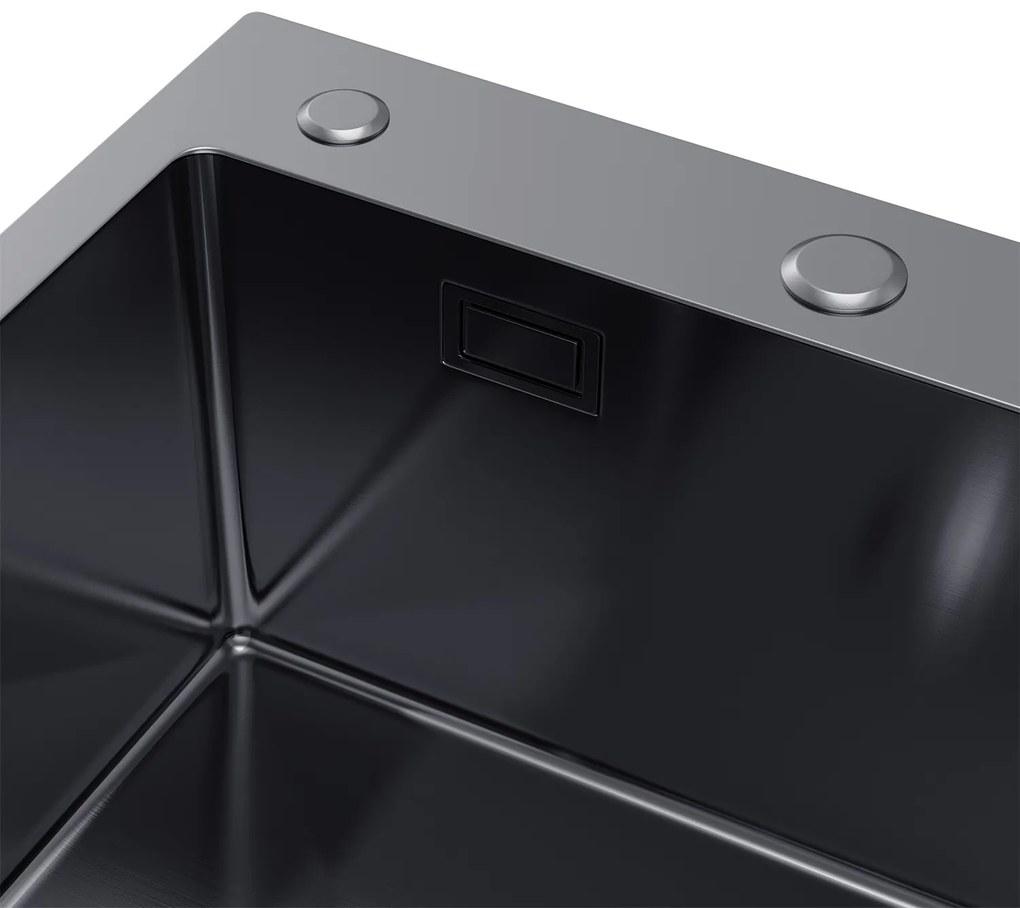 Erga HD, 1-komorový oceľový drez 780x490x210 mm, ľavý, grafitová, ERG-MLS-HD7849LB