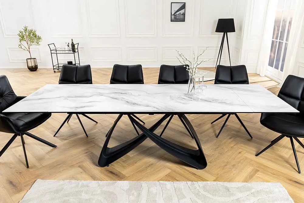 Rozťahovací keramický stôl Bayarmaa 180-220-260 cm biely