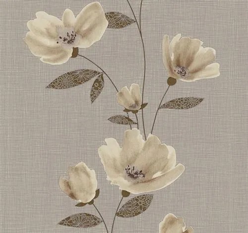 Vliesové tapety, kvety hnedé, Blues 1348860, P+S International, rozmer 10,05 m x 0,53 m