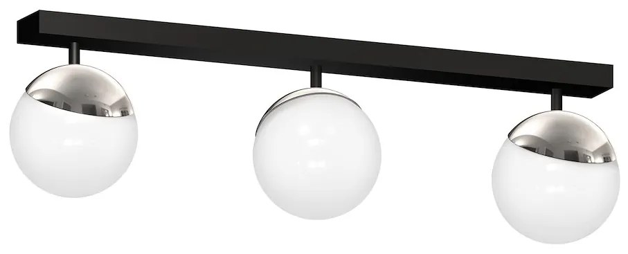 Stropné svietidlo Sfera, 3x biele sklenené tienidlo, b/ch