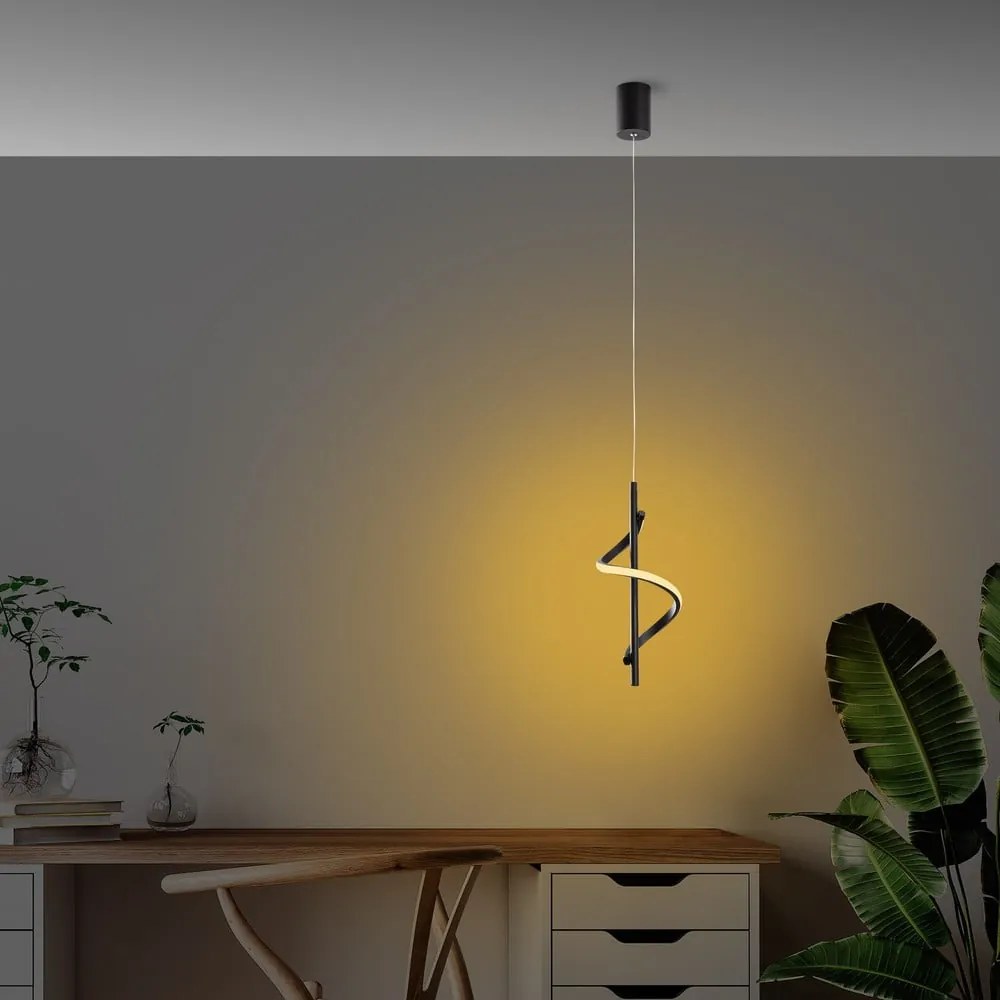 Čierne LED závesné svietidlo ø 16 cm Likma – Opviq lights