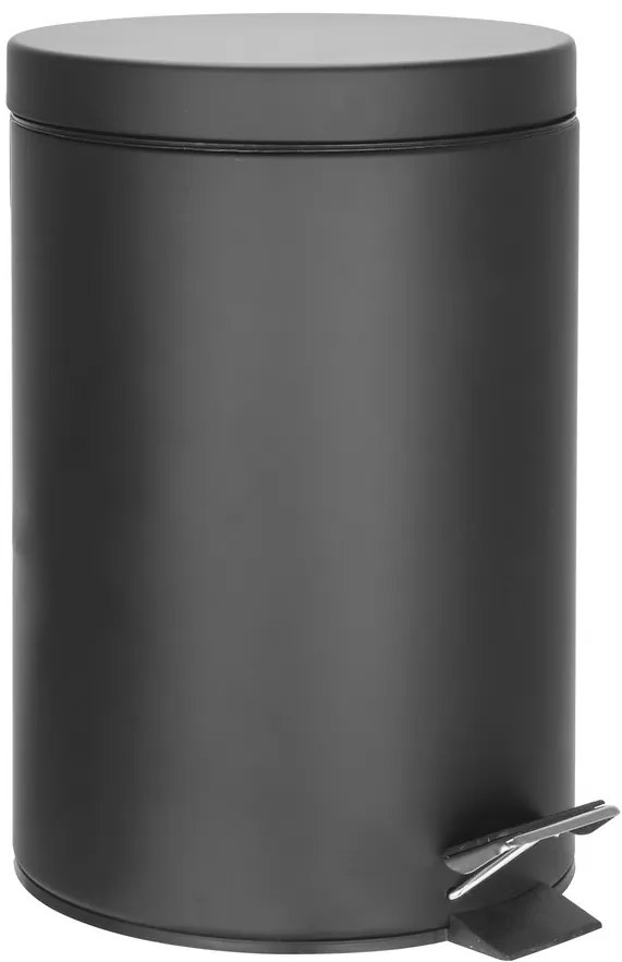 Aqualine Aqualine, SIMPLE LINE odpadkový kôš guľatý 12l, čierna mat, 26112