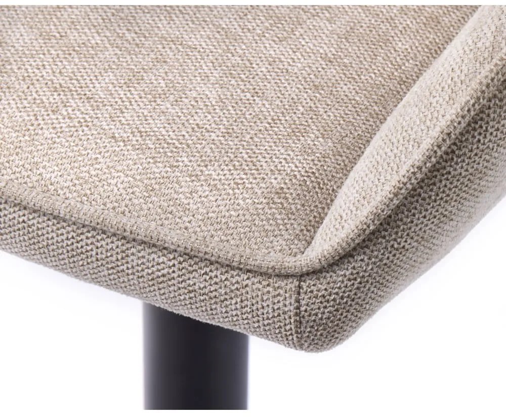 Béžové čalúnené jedálenské kreslo s podrúčkami Nolan – Unique Furniture