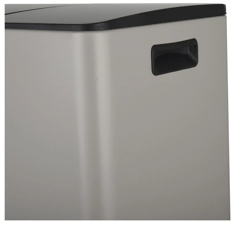 Taupe oceľový odpadkový kôš 2x30 l na triedený odpad/nášľapný Aliya – Spirella