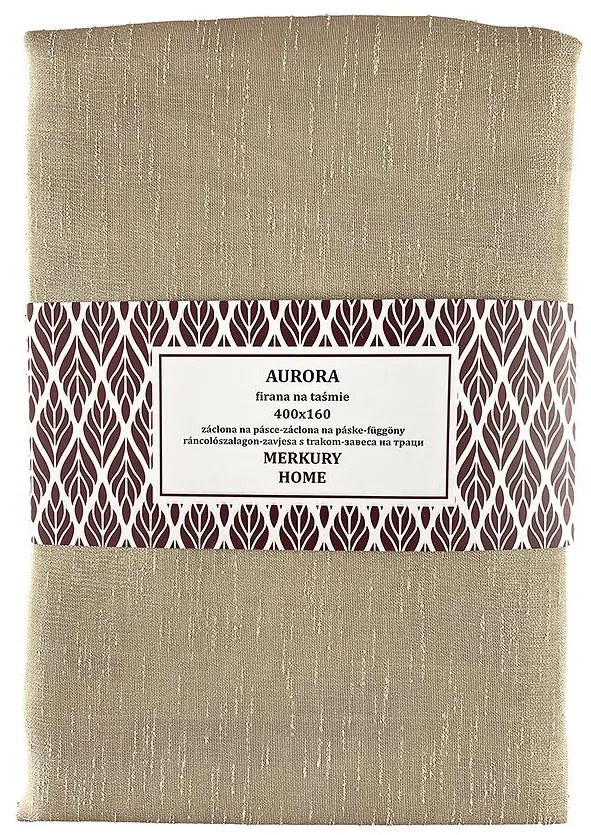 Záclona na páske  AURORA polyester béžová 400x160 Merkury Home