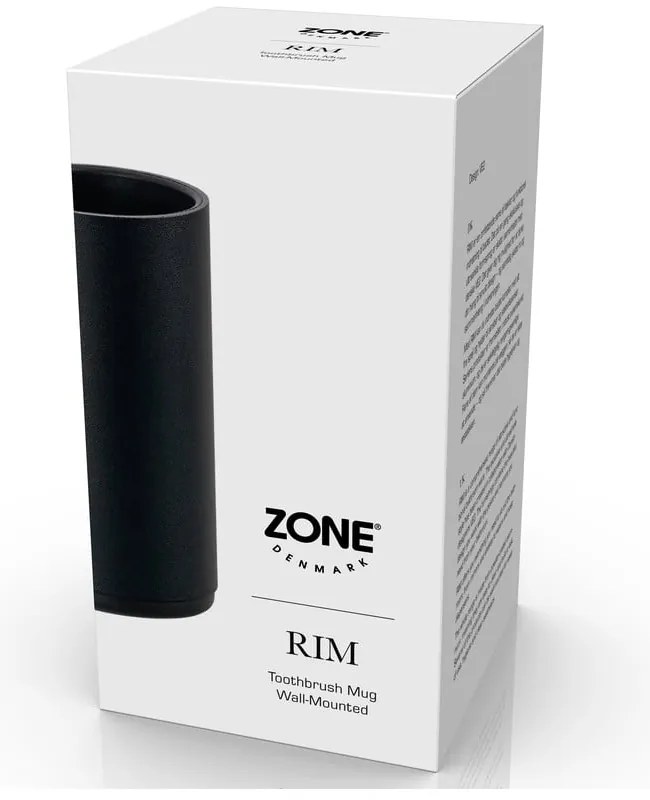 Čierny závesný pohárik na zubné kefky Zone Rim