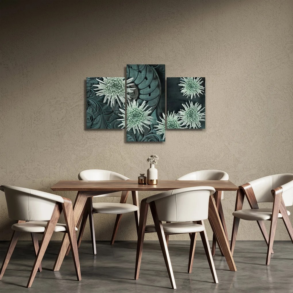 Obraz - Zelené kvety (90x60 cm)