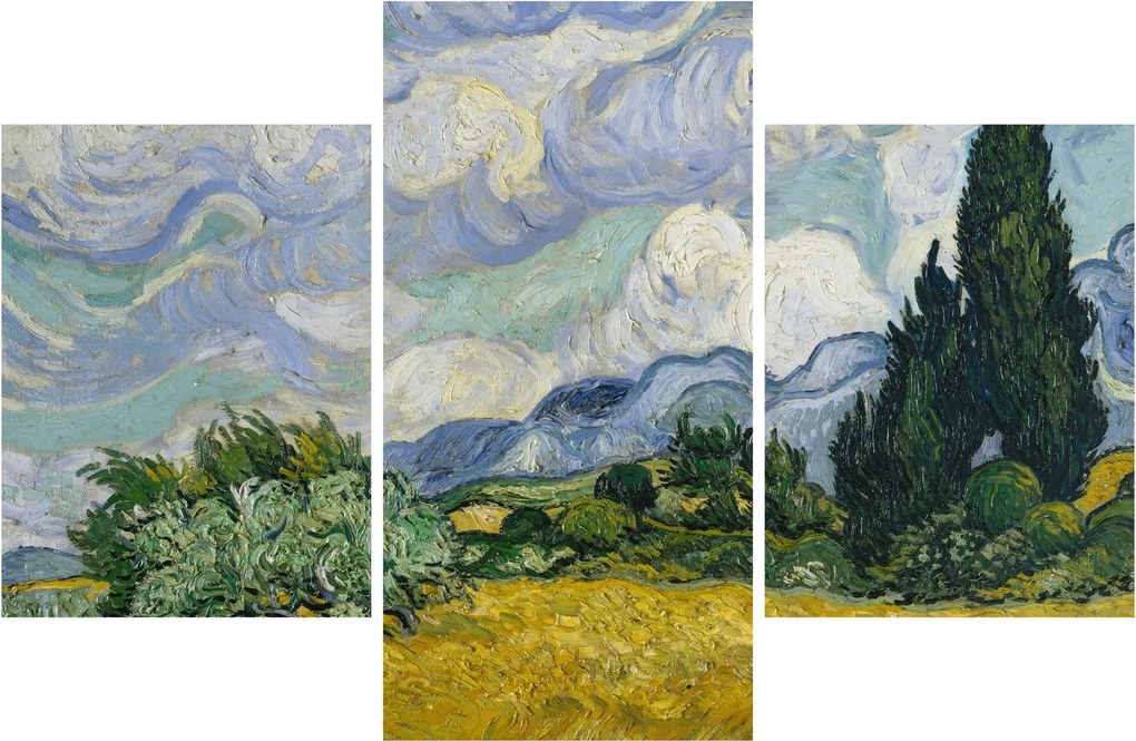Obraz - Vincent van Gogh, Wheat Field with Cypresses, reprodukcia (90x60 cm)