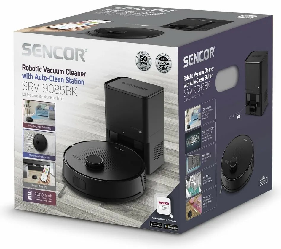 Sencor SRV 9085BK robotický vysávač 2v1