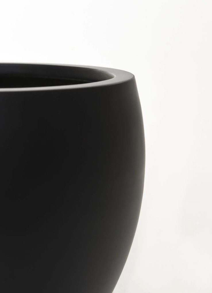 Okrúhly kvetináč PLUTO, sklolaminát, výška 30 cm, antracit