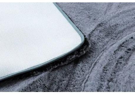Moderný prateľný koberec LAPIN Shaggy, protišmykový , čierna, slonová kosť Veľkosť: 80x150 cm
