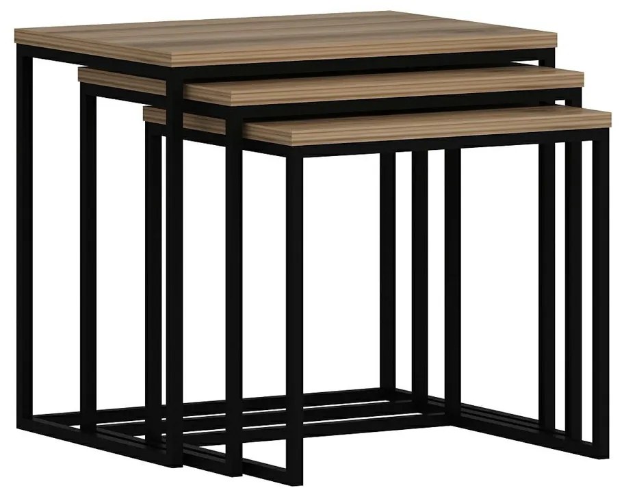 Odkladací stolík Evia Walnut, 3 ks