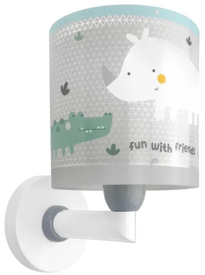 Dalber 60629 - Detské nástenné svietidlo RHICO AND CROCO 1xE27/15W/230V