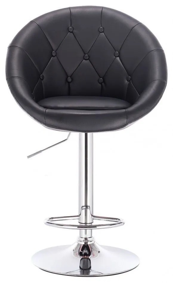 LuxuryForm Barová stolička VERA na striebornom tanieri - čierna