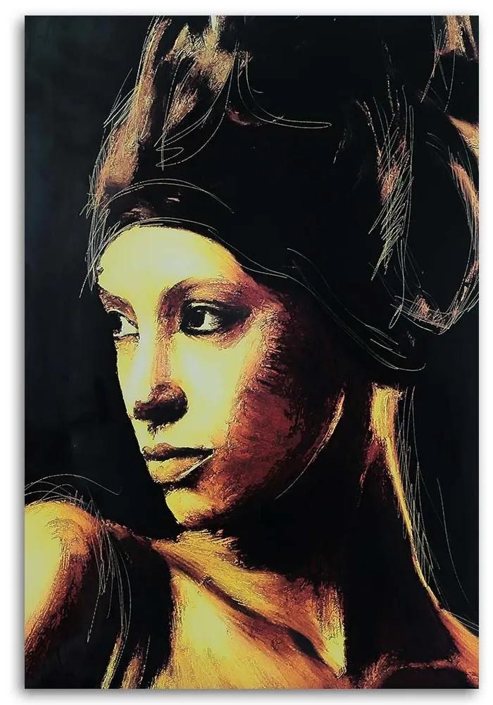 Obraz na plátně Africká žena Brown - 70x100 cm