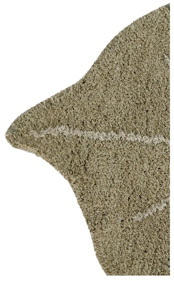 Kaki prateľný ručne tkaný bavlnený detský koberec 120x180 cm Monstera Olive – Lorena Canals