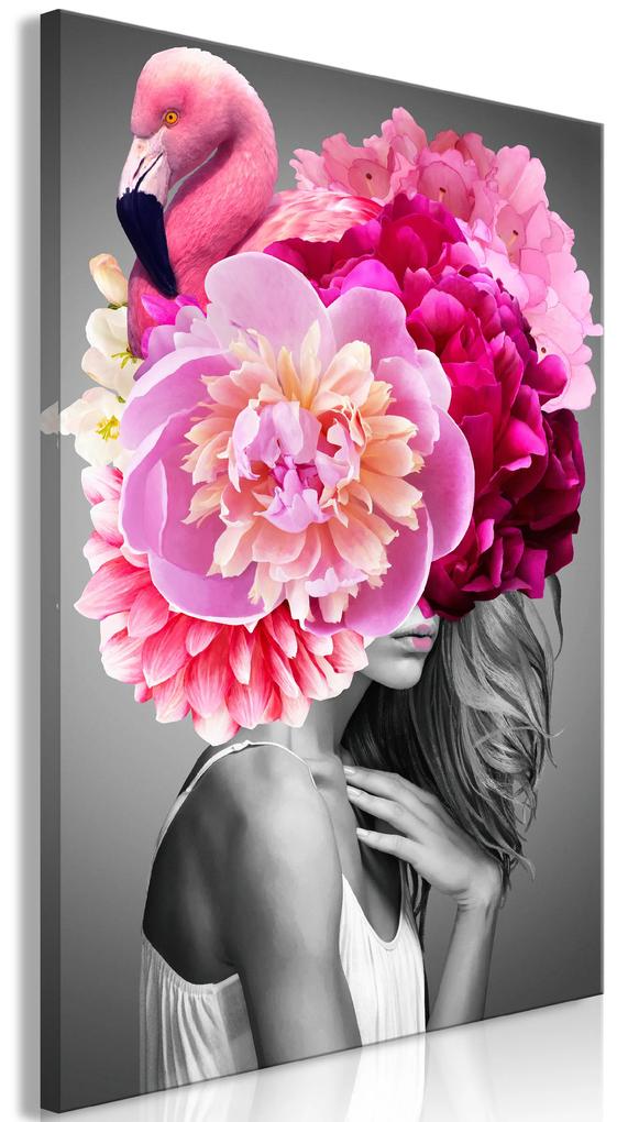 Artgeist Obraz - Flamingo Girl (1 Part) Vertical Veľkosť: 20x30, Verzia: Na talianskom plátne