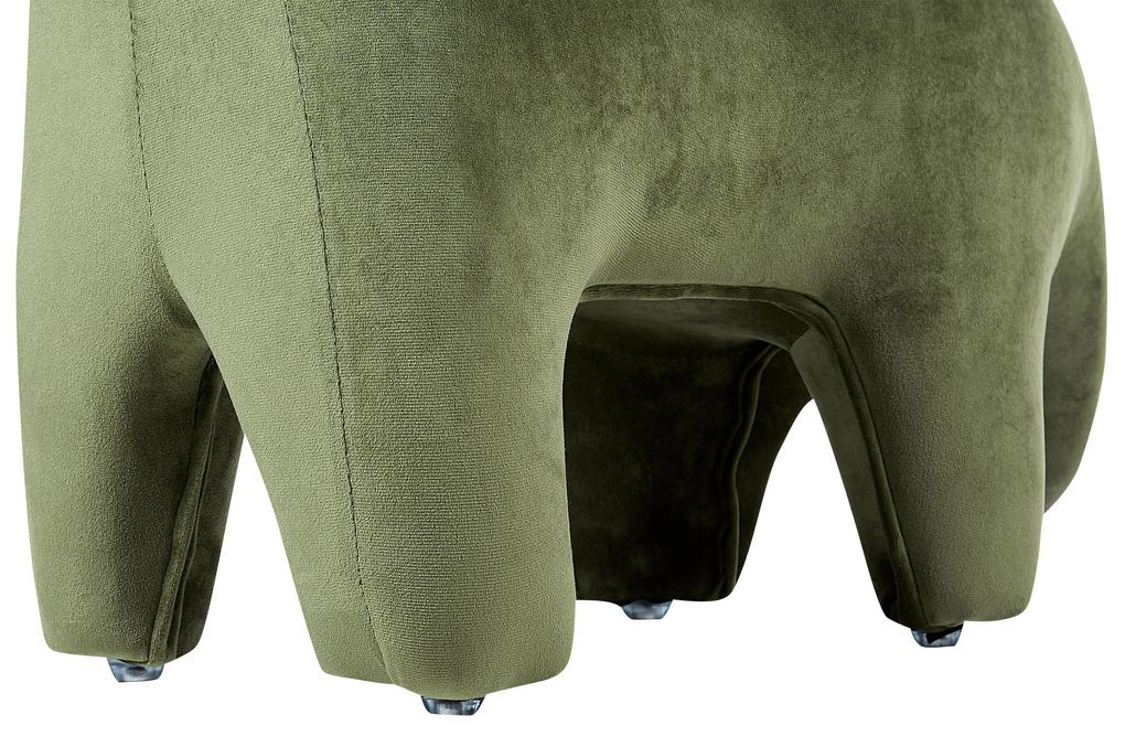 Zvieracia zamatová stolička zelená BRONTOSAUR Beliani