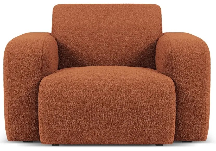 Hnedé kreslo z textílie bouclé Molino – Micadoni Home