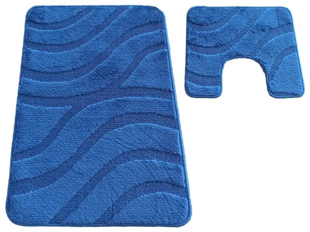 Sada kúpeľňových koberčekov Montana Symphony Dark Blue