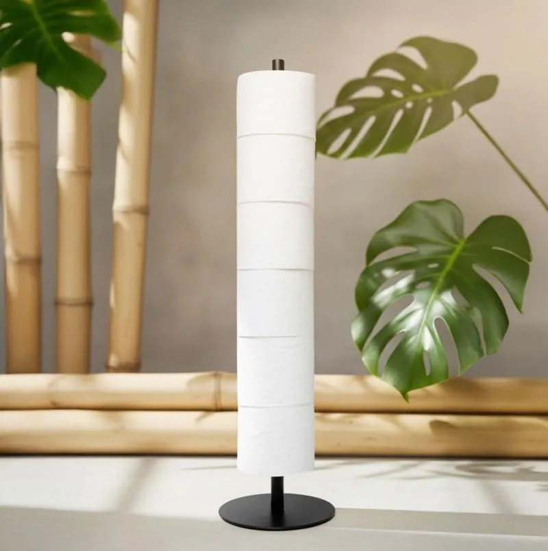 Erga Erga, vysoký stojan na toaletný papier, 6 roliek, čierna, ERG-YKA-P.SP-TIBA-BLK