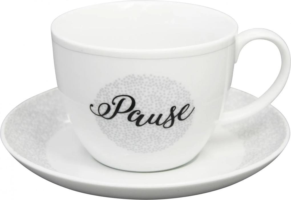 Krasilnikoff Porcelánová šálka s tanierikom Pause