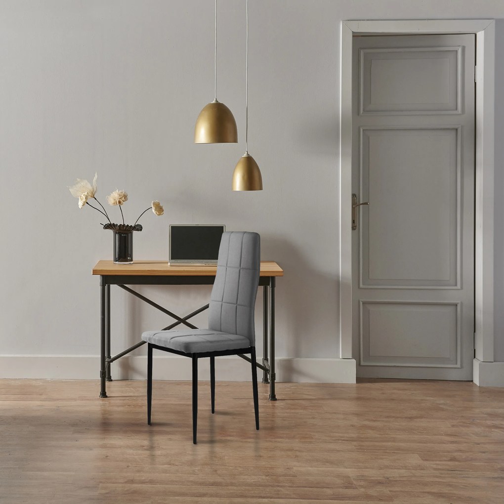 ModernHome Sada 4 ks šedých čalúnených jedálenských stoličiek