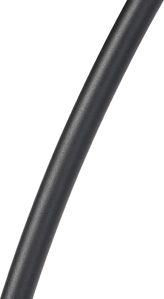Moderná oblúková lampa čierna s orientálnym tienidlom a bambusom 50 cm - XXL Rina