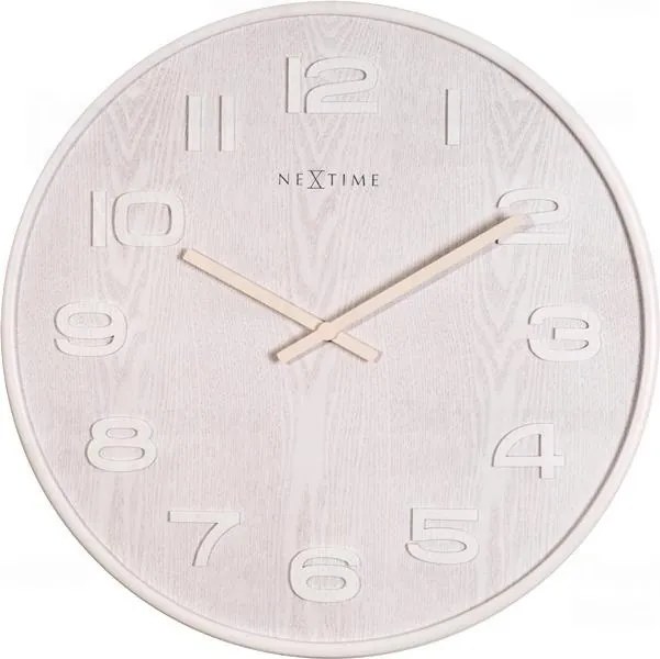 Designové nástěnné hodiny 3096wi Nextime Wood Wood Medium 35cm