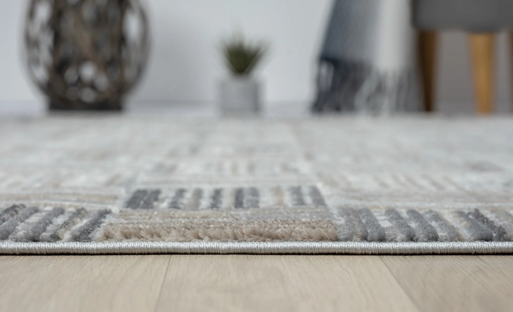 My Flair, Kusový koberec My Mood creme, 80x150, šedá, chodba / predsieň