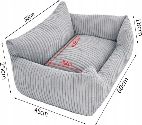 Pelech pre psa / mačku M - Menčester gaučík - svetlá sivá