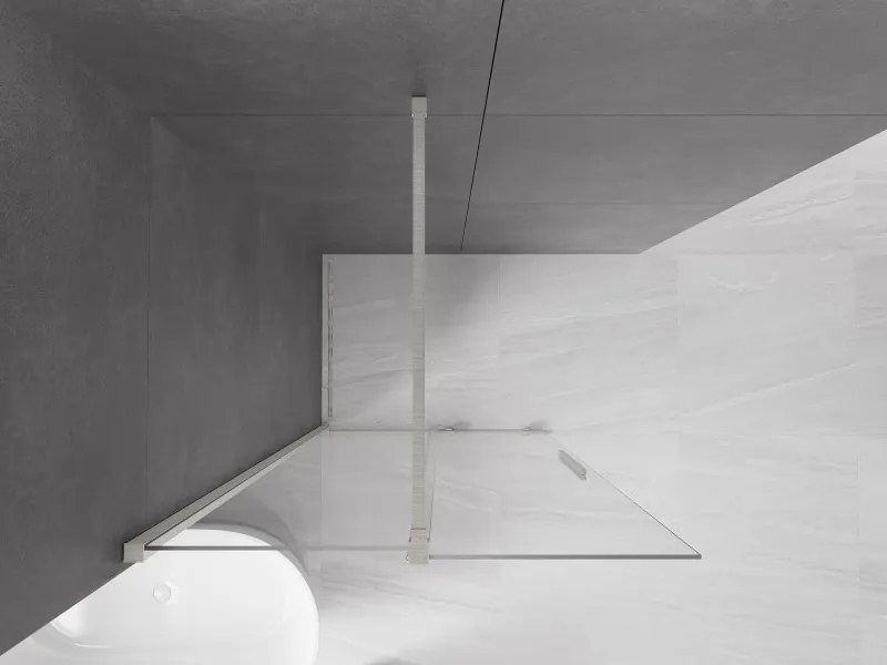 Mexen Velar, sprchová zástena s posuvnými dverami Walk-in 110 x 200 cm, 8mm číre sklo, brúsená oceľ, 871-110-000-03-97