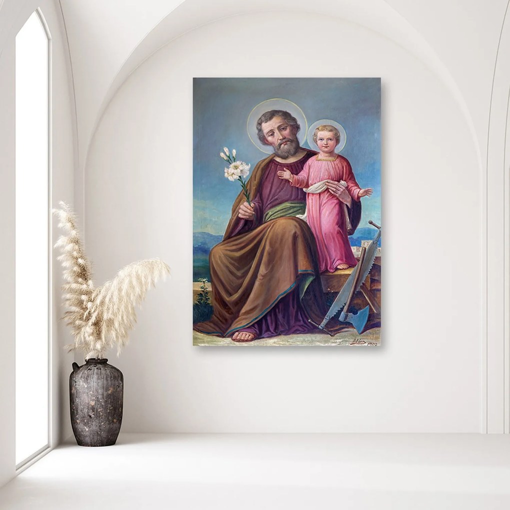 Gario Obraz na plátne Svätý Jozef s Ježiškom, Roznav Rozmery: 80 x 120 cm