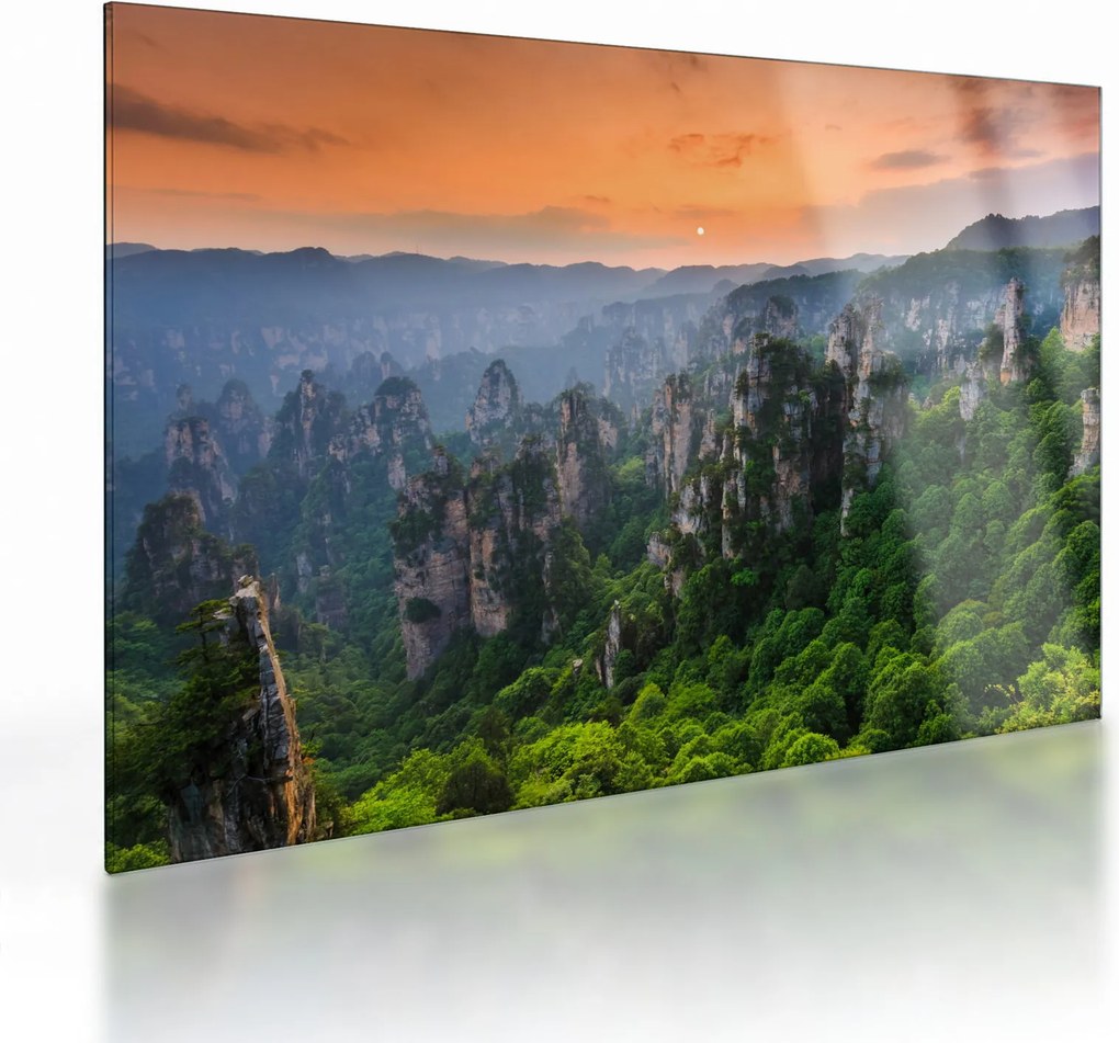 Sklenený obraz - Národný lesný park Zhangjiajie (70x50 cm)