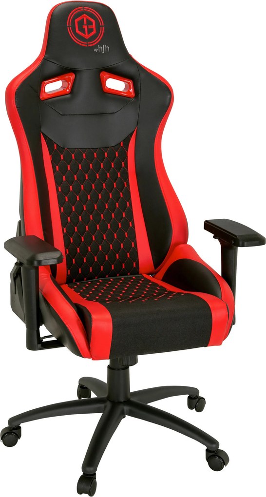 XXXLutz HERNÁ STOLIČKA, vzhľad kože, plochá tkanina, červená, čierna MID.YOU - Online Only kancelárie - 001918033403