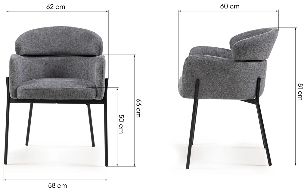 Jídelní křeslo GRANDA šedé