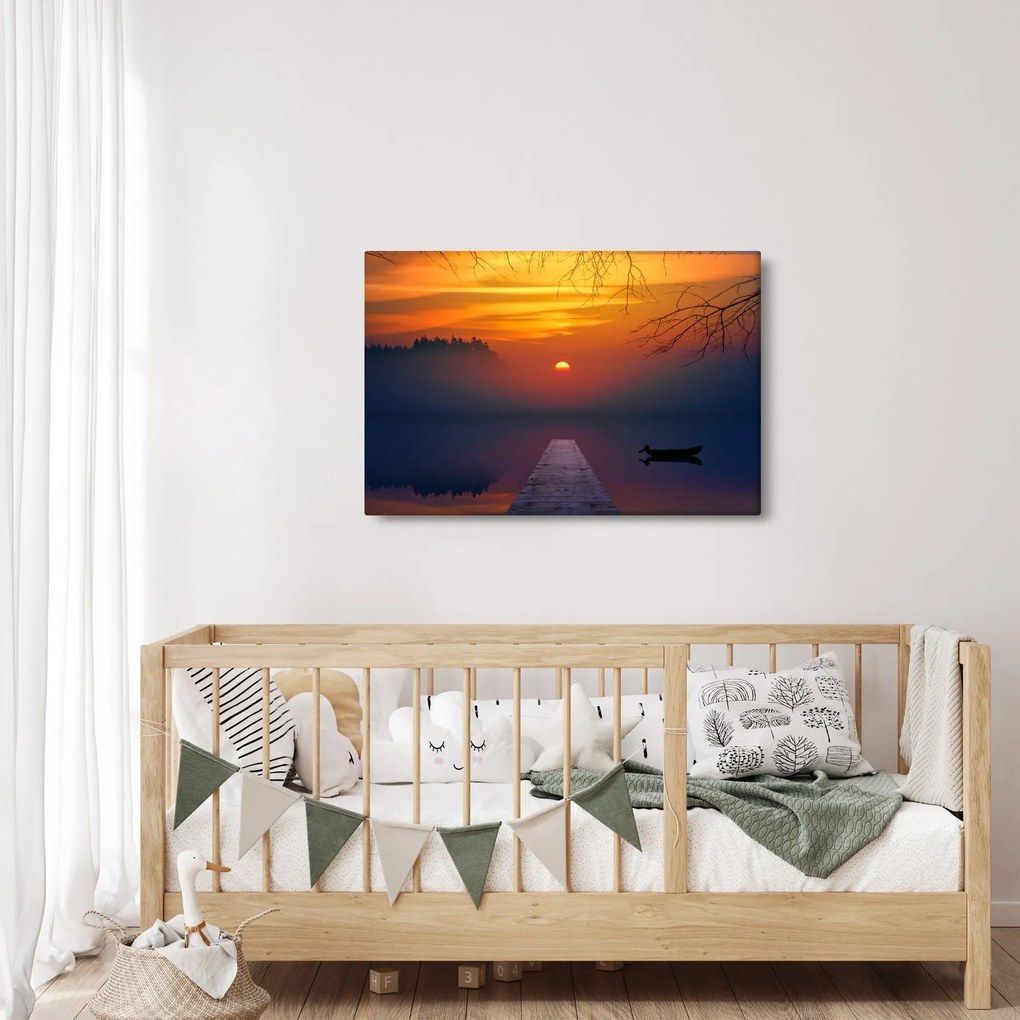 Obraz mostu pri západe slnka (90x60 cm)