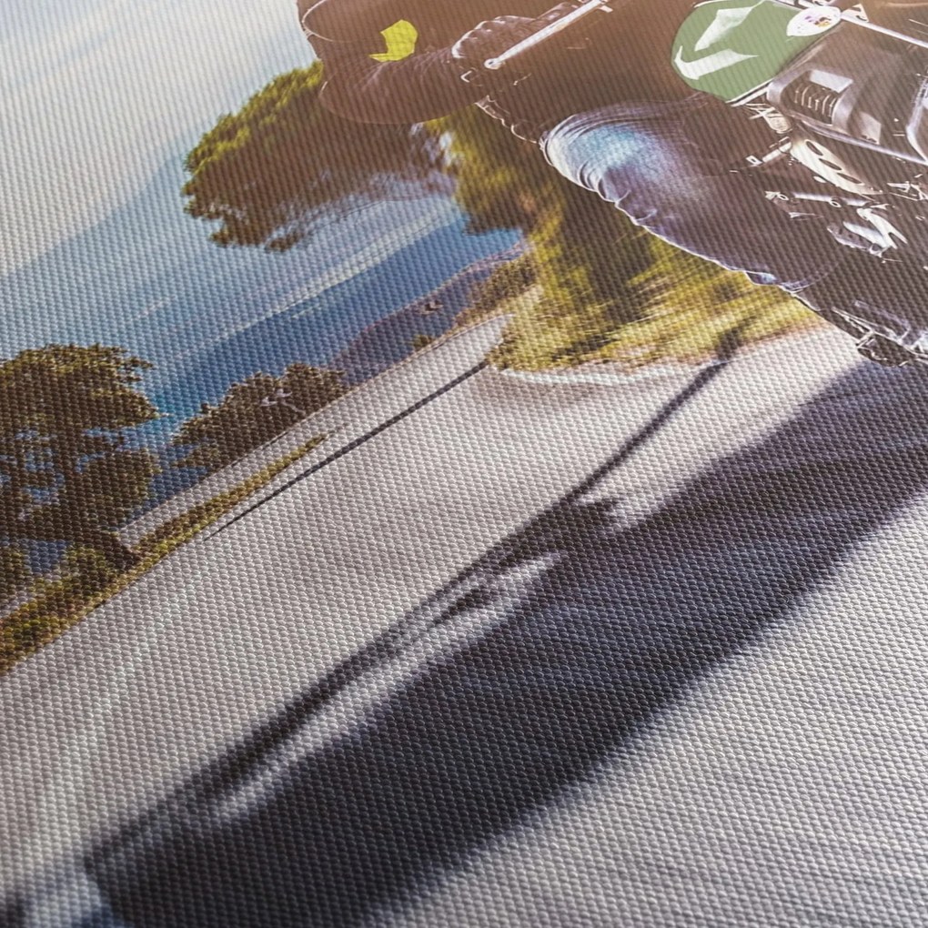 Obraz - Motorkár (s hodinami) (90x30 cm)
