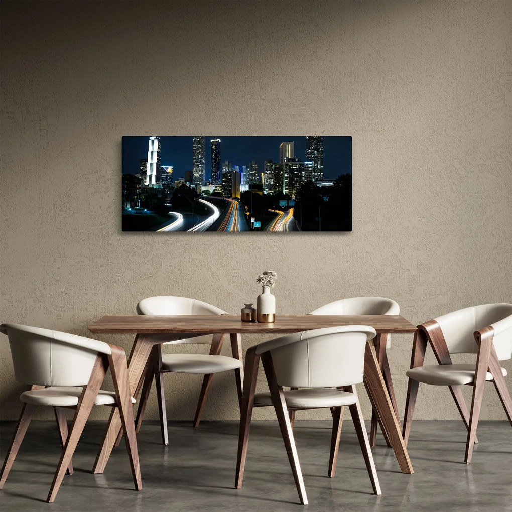 Obraz nočnej metropoly (120x50 cm)