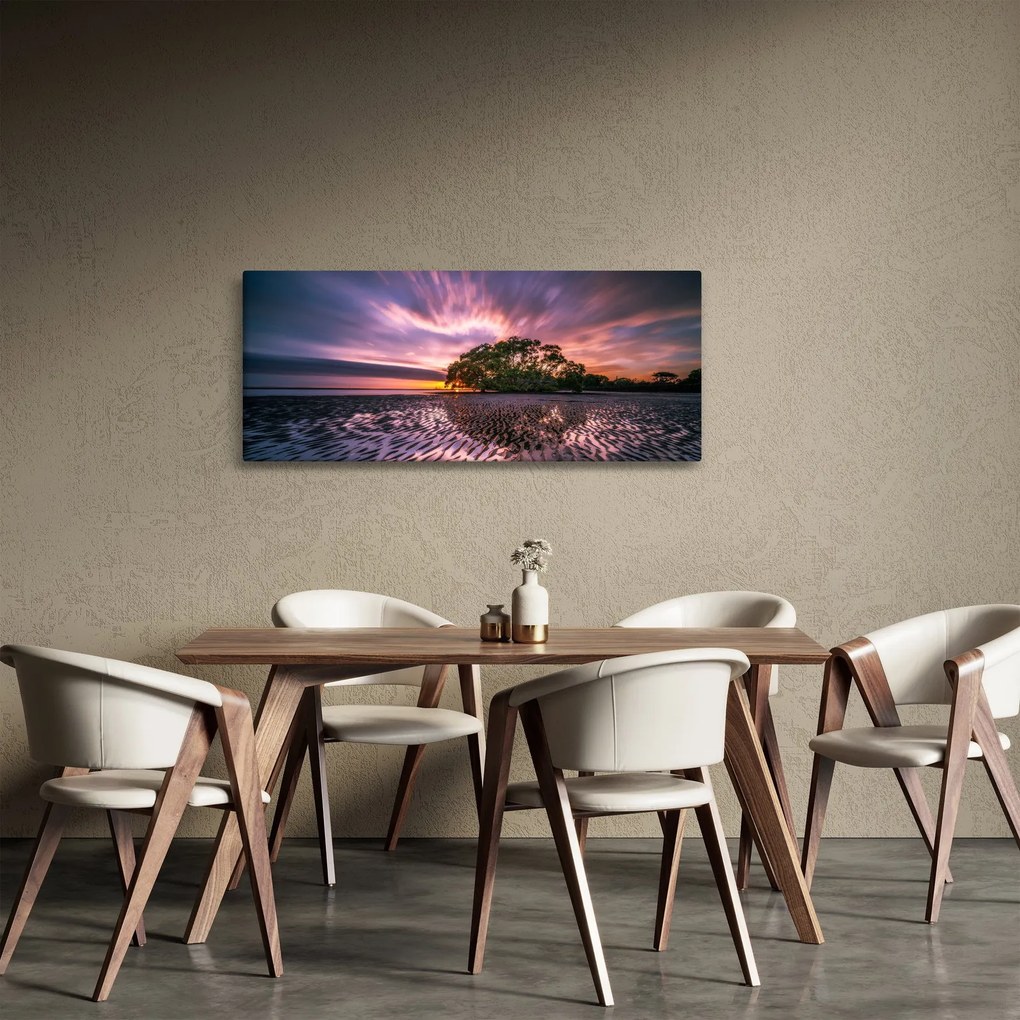 Obraz stromu na pláži (120x50 cm)