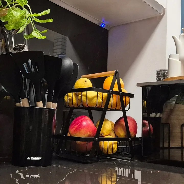 Ruhhy 24265 Dvojposchodový kôš na ovocie, kov, drevo